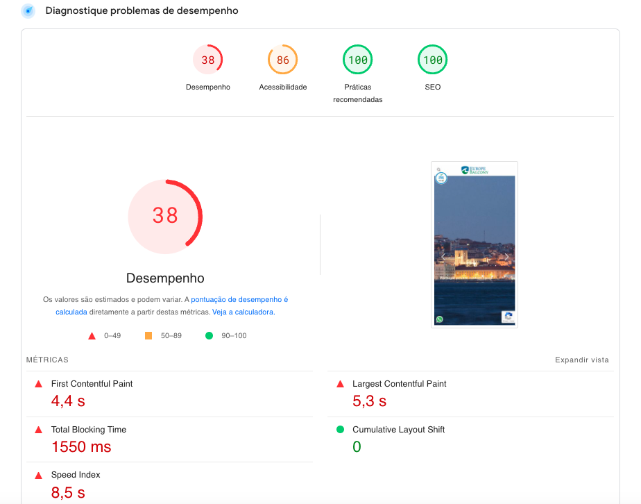 Depois da otimização