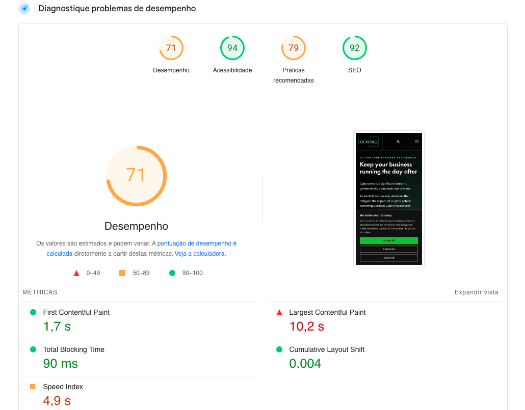 Depois da otimização