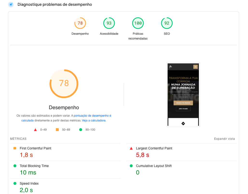 Depois da otimização